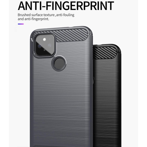[Fibre de carbone] Étui pour Google Pixel 4a (6,2 po), durable [absorption des chocs] Étui mince TPU mat léger