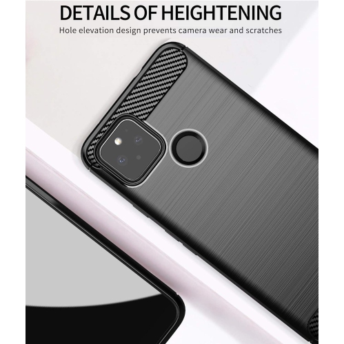 [Fibre de carbone] Étui pour Google Pixel 4a (6,2 po), durable [absorption des chocs] Étui mince TPU mat léger