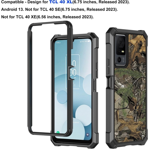 Phone Case for TCL 40 XL, TCL 40 XL Case with Screen Protector, Dual Layer Structure Protection, Shockproof
