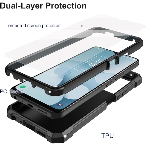Phone Case for TCL 40 XL, TCL 40 XL Case with Screen Protector, Dual Layer Structure Protection, Shockproof