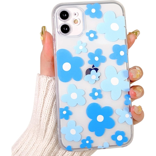 UNKNOWN  Compatible for Iphone 12 Case Cute Clear Flower Floral Color Design for Girls Women Soft Tpu Shockproof