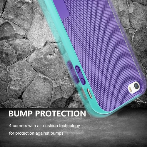 iPhone SE Case, iPhone 5S Case with 2 Pack Tempered Glass Screen Protector, Contrasting Colors Ultra