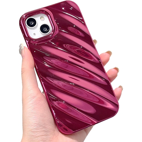 Cute Curly Wave Case for iPhone 13/iPhone 14 6.1 inches,Water Ripple Phone Case Slim Shockproof Satin Glossy