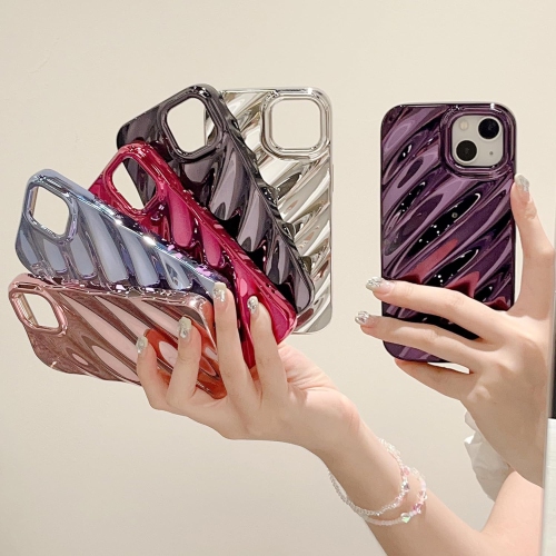 Cute Curly Wave Case for iPhone 13/iPhone 14 6.1 inches,Water Ripple Phone Case Slim Shockproof Satin Glossy