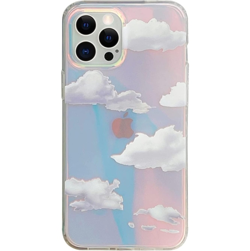 UNKNOWN  Laser Case for Iphone 13 Pro 6.1 Inch, Cloud Pattern Iridescent Bling Luxury Case Slim Soft Tpu And Hard PC