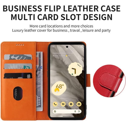 Étui portefeuille à rabat en cuir véritable pour Pixel 7 de Google avec béquille antivol RFID et fermoir magnétique solide