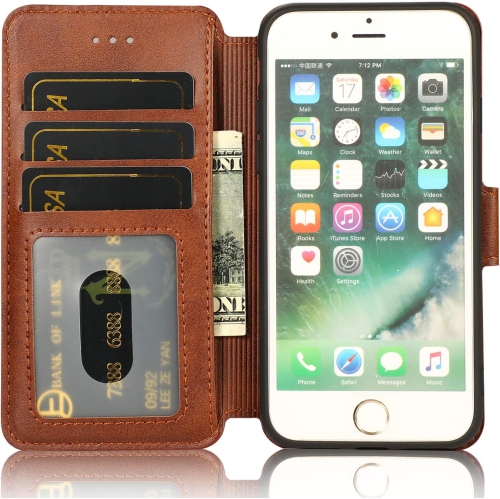 iPhone 6 iPhone 6S Case Premium PU Leather Simple Wallet Case TPU Bumper [Card Slots] [Hidden Kickstand]