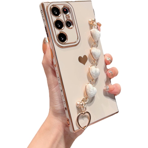 UNKNOWN  Samsung Galaxy S23 Ultra 5G 6.8" Case - Luxury Heart Bracelet, Cute Love Hearts Cover, Camera Protection