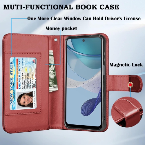 for Motorola Moto G 5G 2023 Wallet Case, Moto G 5G 2023 Case, Credit Card Holder Slots Folio Flip Cover PU