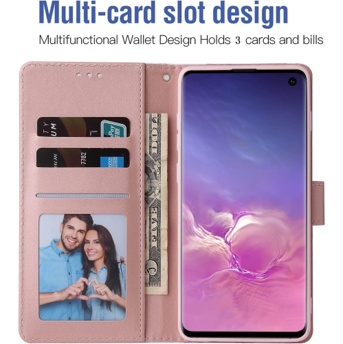 Compatible avec l'étui portefeuille en verre trempé avec support à cartes à rabat pour Galaxy S10e de Samsung