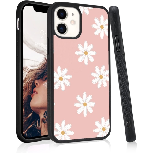 UNKNOWN  Iphone Xr Case With Flowers, Pink Daisy Floral Pattern Print Shockproof Anti-Scratch Protective Stylish Slim Cover