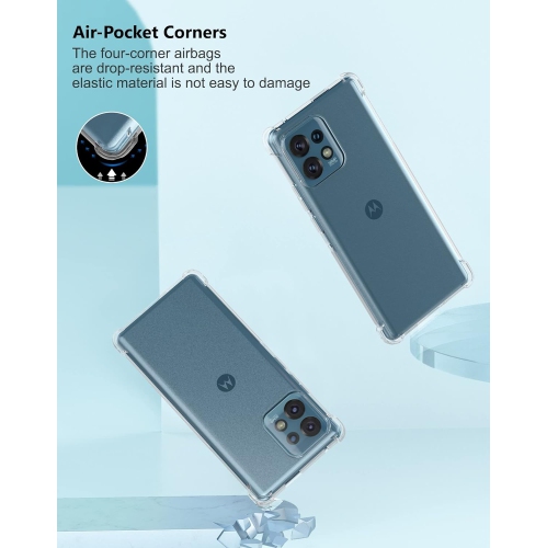 Étui pour Motorola Edge plus 2023 couvercle transparent avec pare-chocs de coin renforcé mince