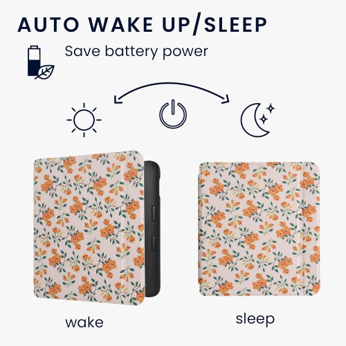 Case Compatible with Kobo Libra 2 Case - eReader Cover - Yellow Flowers Yellow/Green/Beige