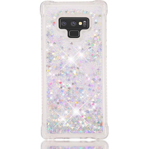 Compatible with Galaxy Note 9 Case, Bling Glitter Liquid Clear Case Floating Quicksand Shockproof Protective
