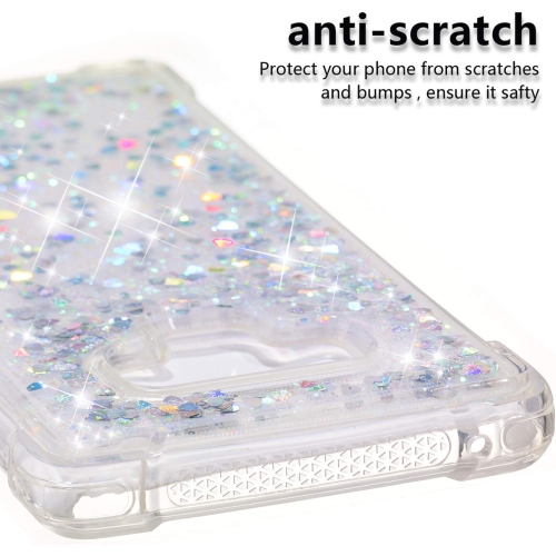 Compatible with Galaxy Note 9 Case, Bling Glitter Liquid Clear Case Floating Quicksand Shockproof Protective