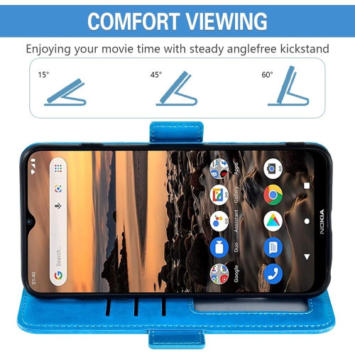 Compatible with Nokia 1.4 Wallet Case and Tempered Glass Screen Protector Credit Card Holder Flip Purse