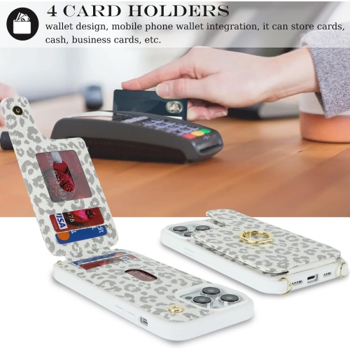 etui Coque iPhone 14 pro case Crossbody for Women iPhone 14 pro Phone case with Card Holder Phone Cover