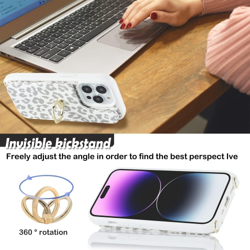 etui Coque iPhone 14 pro case Crossbody for Women iPhone 14 pro Phone case with Card Holder Phone Cover