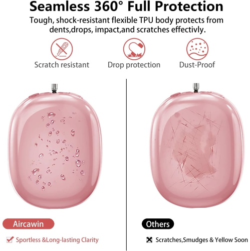 for AirPods Max Case Clear,Shockproof Clear Case for Airpods Max Case Cover,Anti-Scratch Soft TPU Protective