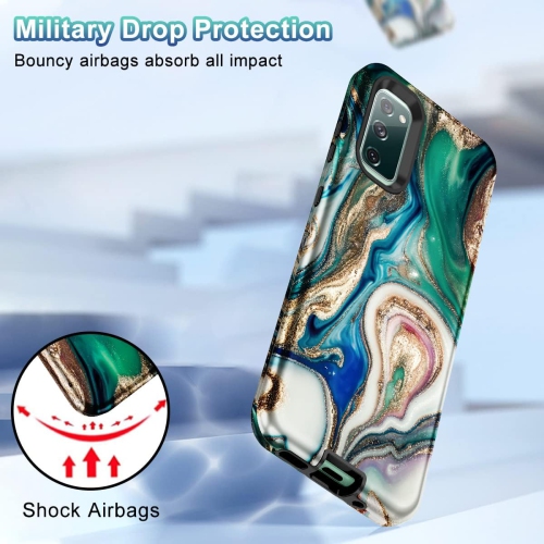 Pour étui Galaxy S20 FE 5G, modèle marbré 3-en-1, robuste, tout en boîtier, robuste, rigide, silicone