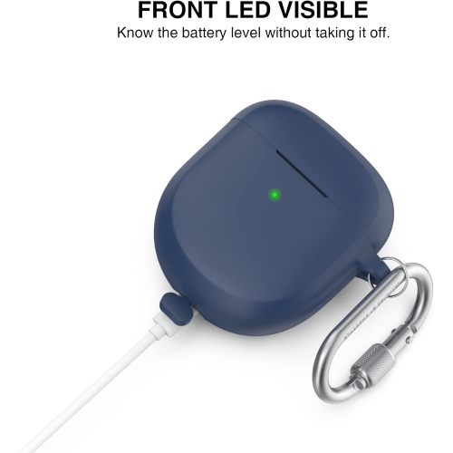 Silicone Case Compatible with Bose QuietComfort Earbuds II 2022[Front LED Visible] [Added Metal Carabiner]