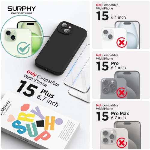 Magnetic Silicone Designed for iPhone 15 Plus Case, with Camera Protection Compatible with MagSafe Liquid