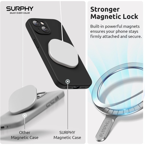 Magnetic Silicone Designed for iPhone 15 Plus Case, with Camera Protection Compatible with MagSafe Liquid