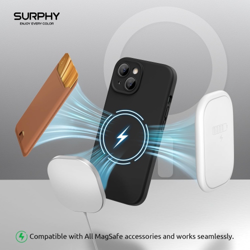 Magnetic Silicone Designed for iPhone 15 Plus Case, with Camera Protection Compatible with MagSafe Liquid