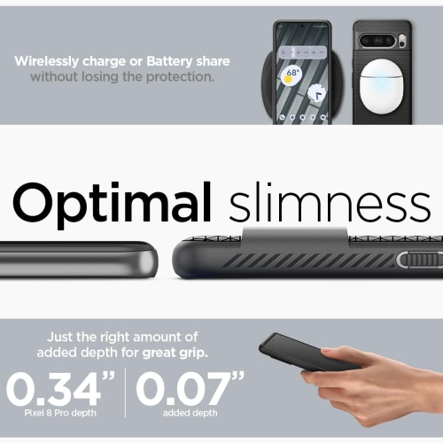 Liquid Air Armor conçu pour l'étui pour Pixel 8 Pro, [technologie Air Cushion] - Noir mat