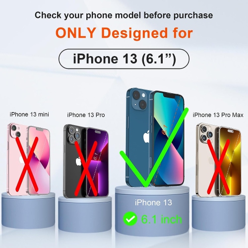 for iPhone 13 Case with [2 Tempered Glass Screen Protector],[Camera Protection] Shockproof Soft Silicone Back