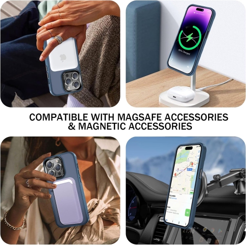 iPhone 14 Pro case, iPhone 14 Pro Magnetic Case Translucent Matte Slim Shockproof Protective Cover case