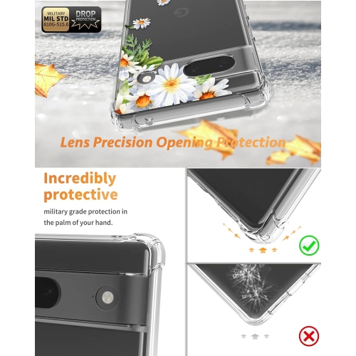 Pour un étui pour Pixel 8 de Google avec protecteur d'écran, une protection d'objectif pour appareils photo, un téléphone souple antichoc à motif