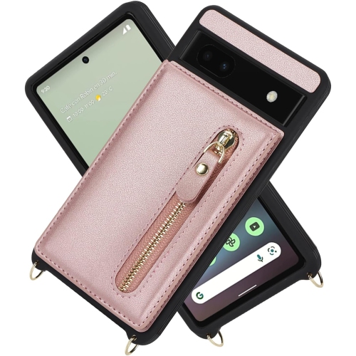 Google Pixel 7a Case for Women with Card Holder 6.1" 5G 2023,Google Pixel 7a Phone Case with Strap, Crossbody