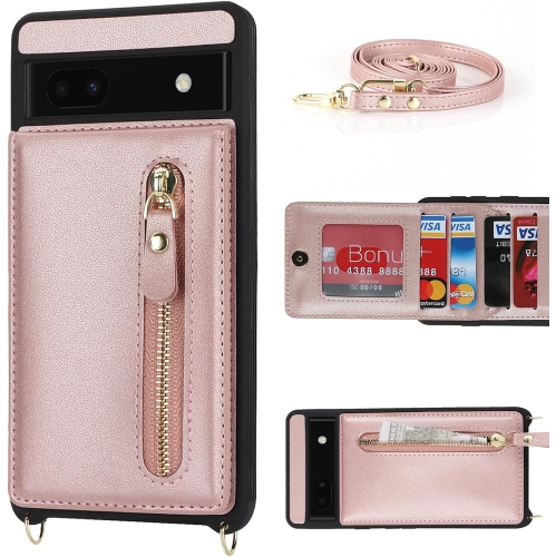 Google Pixel 7a Case for Women with Card Holder 6.1" 5G 2023,Google Pixel 7a Phone Case with Strap, Crossbody