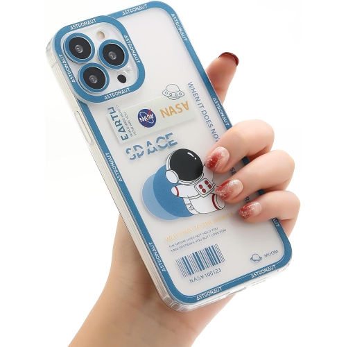 UNKNOWN  for Iphone 11 Pro Max Clear Cute Case, Cool Cartoon Astronaut Space Planet Moon Design Stylish Tpu Bumper