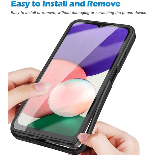 Full Surround Clear Phone Case for Samsung Galaxy A22 5G 6.6", Soft TPU Screen Shockproof Protection