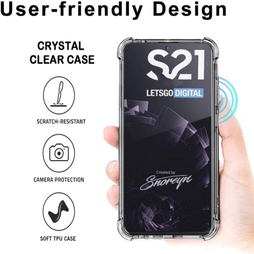 Samsung Galaxy S21 5G Phone Case, Shock-Absorption Flexible Clear TPU Protective Cell Phone Cover for Samsung