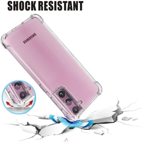 Samsung Galaxy S21 5G Phone Case, Shock-Absorption Flexible Clear TPU Protective Cell Phone Cover for Samsung