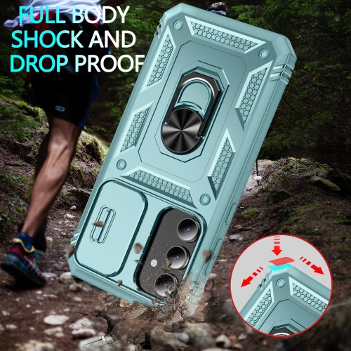 Samsung Galaxy S23 FE Case, Galaxy S23 FE Case with 3 Pcs Tempered Glass Screen Protector Built in Ring Stand Kickstand