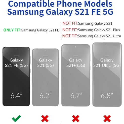 Defender Case for Samsung Galaxy S21 FE 5G, Galaxy S21 FE 5G Phone Case Heavy Duty Shockproof Dustproof 3 in 1