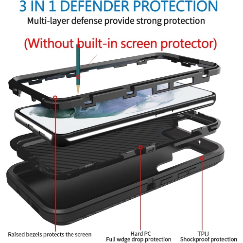 Defender Case for Samsung Galaxy S21 FE 5G, Galaxy S21 FE 5G Phone Case Heavy Duty Shockproof Dustproof 3 in 1
