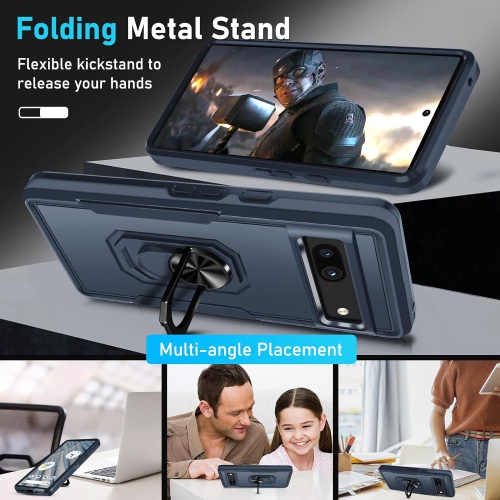 for Google Pixel 7a Case with Screen Protector + Camera Lens Protector,Heavy Duty Shockproof Full Body Protective Phone