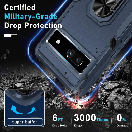 for Google Pixel 7a Case with Screen Protector + Camera Lens Protector,Heavy Duty Shockproof Full Body Protective Phone