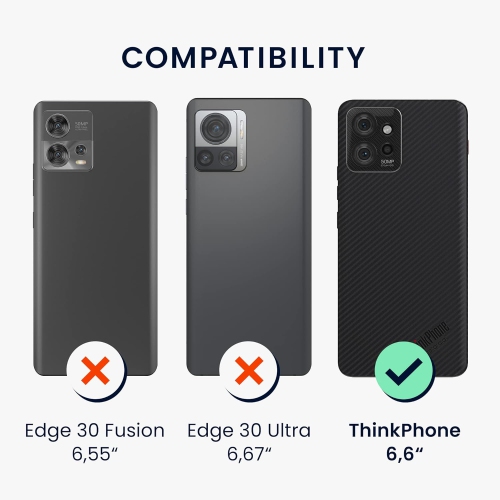 Étui compatible avec l'étui pour téléphone ThinkPhone de Motorola - Étui mince souple en silicone TPUR - Noir mat