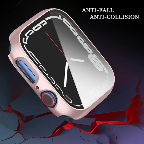 Apple Watch Series 8 7 Case 41mm Rose Gold,Anti-Fall Apple Series 8 7 Watch Case with Screen Protector