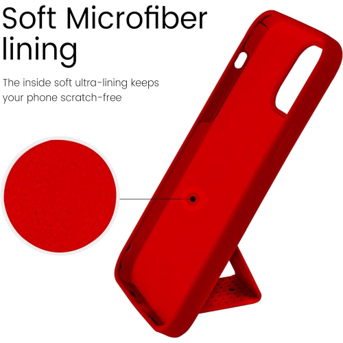 LAUDTEC Silicone iPhone 12/12 Pro(6.1 in) case with Stand/Kickstand,Vertical and Horizontal Stand Hand Strap Metal