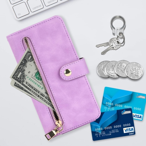 Étui-portefeuille avec porte-carte pour iPhone 14, bandoulière ajustable avec béquille en cuir de polyuréthane fentes pour cartes