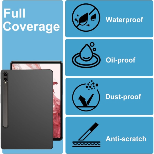 Case for Samsung&nbsp;Galaxy&nbsp;Tab&nbsp;S9&nbsp;Plus, Flexible TPU Shockproof Rugged Tablet Case Ultra Slim Matte Black Soft