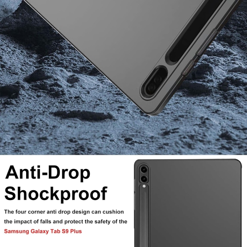 Case for Samsung&nbsp;Galaxy&nbsp;Tab&nbsp;S9&nbsp;Plus, Flexible TPU Shockproof Rugged Tablet Case Ultra Slim Matte Black Soft