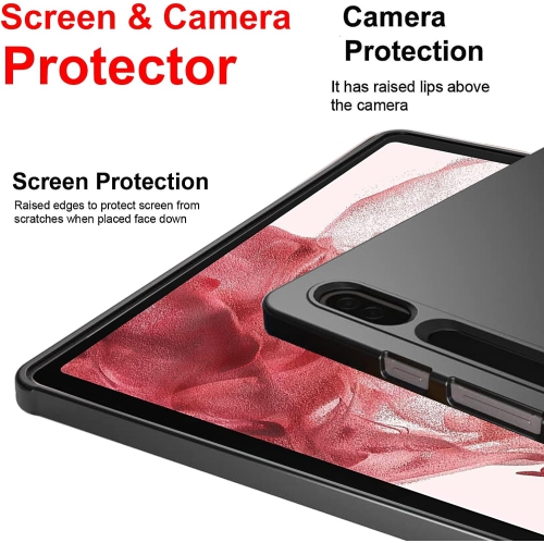 Case for Samsung&nbsp;Galaxy&nbsp;Tab&nbsp;S9&nbsp;Plus, Flexible TPU Shockproof Rugged Tablet Case Ultra Slim Matte Black Soft